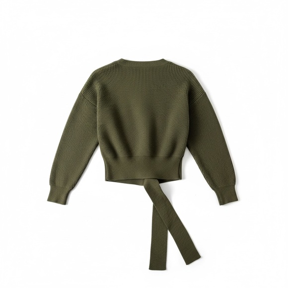 Commense Army Green Ballet Wrap Sweater — Size Large — NWT - Picture 2 of 2